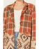 Image #3 - Miss Me Women's Plaid Southwestern Print Blazer , Dark Orange, hi-res