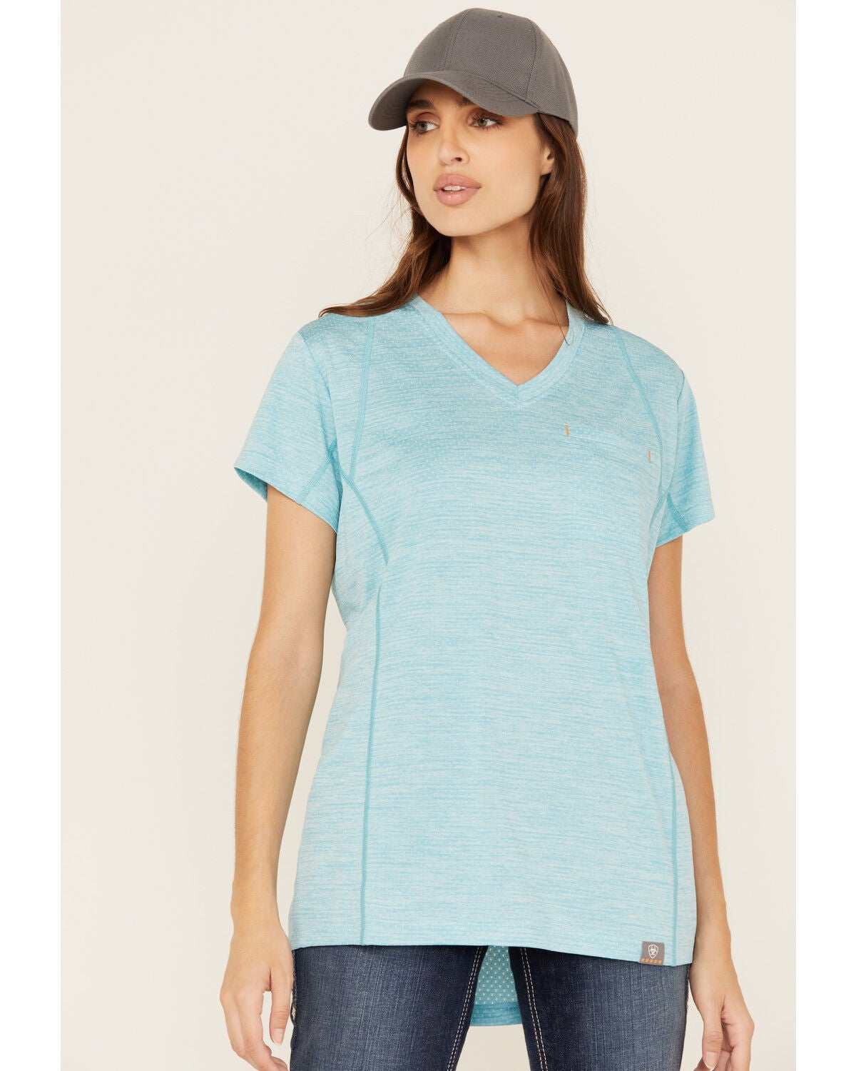Ariat Women's Rebar Evolution Short Sleeve Work Tee, Blue, hi-res