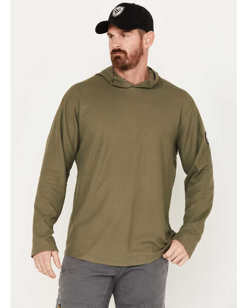 Hawx Men's UPF Long Sleeve Hooded Work Shirt, Green, hi-res