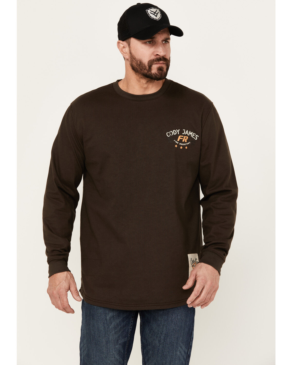 Image #2 - Cody James Men's FR Long Sleeve Graphic Shirt, Chocolate, hi-res