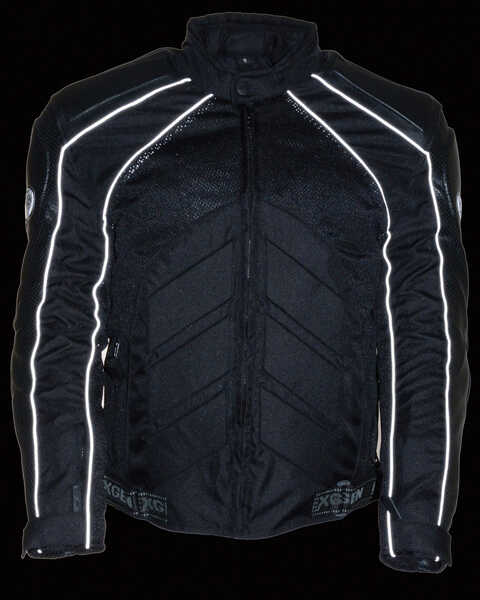 Image #3 - Milwaukee Leather Men's Combo Leather Textile Mesh Racer Jacket - 5X, Black, hi-res