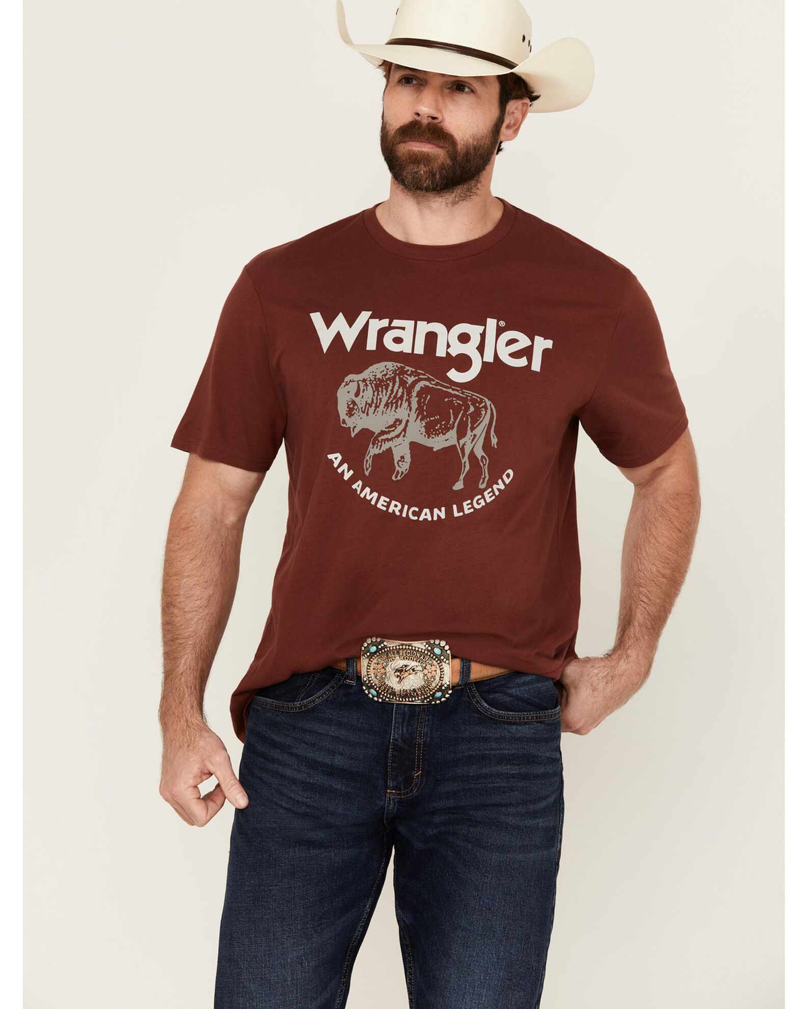 Wrangler Men s Boot Barn Exclusive Buffalo Logo Short Sleeve Graphic T Shirt Sheplers