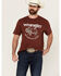Image #1 - Wrangler Men's Boot Barn Exclusive Buffalo Logo Short Sleeve Graphic T-Shirt, Burgundy, hi-res