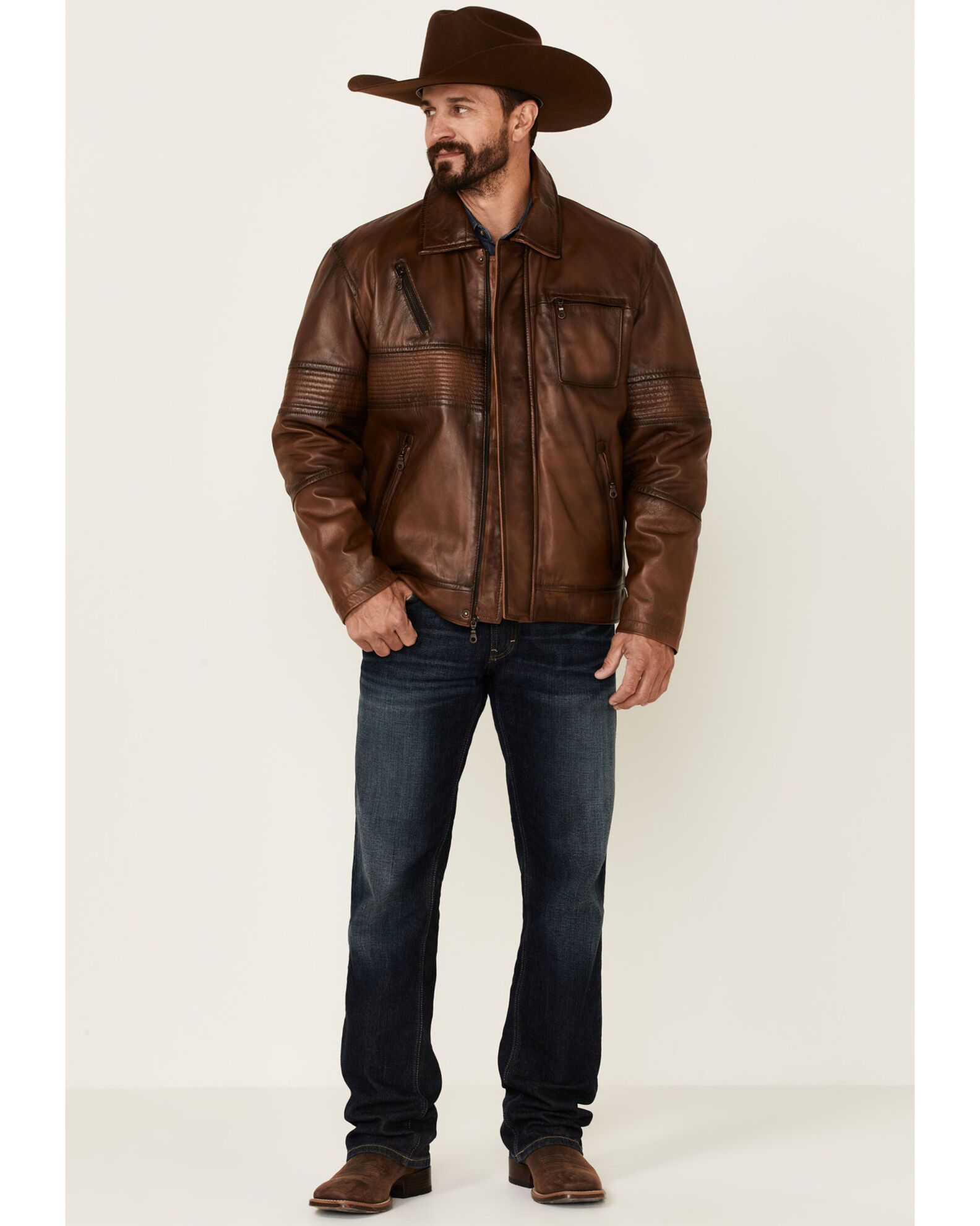 Sheep nappa leather jacket store