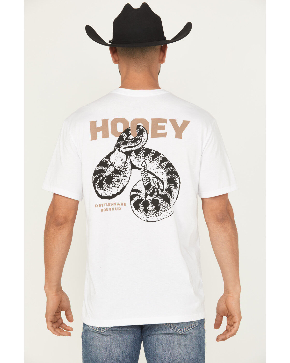 Image #1 - Hooey Men's Rattler Short Sleeve Graphic T-Shirt, White, hi-res