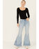 Wrangler Retro Women's Light Wash Embroidered High Rise Flare Jeans , Light Wash, hi-res