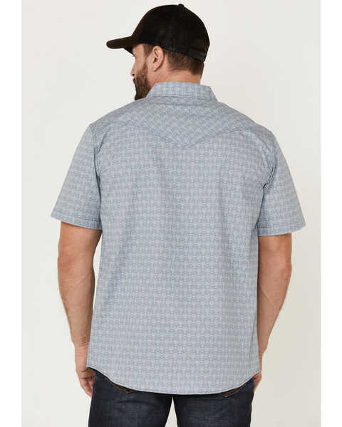 Image #4 - Moonshine Spirit Men's Date Night Print Short Sleeve Snap Western Shirt , Medium Blue, hi-res
