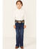 Ranch Dress'n Girls' Medium Wash Southwestern Pocket Stretch Regular Bootcut Jeans , Blue, hi-res