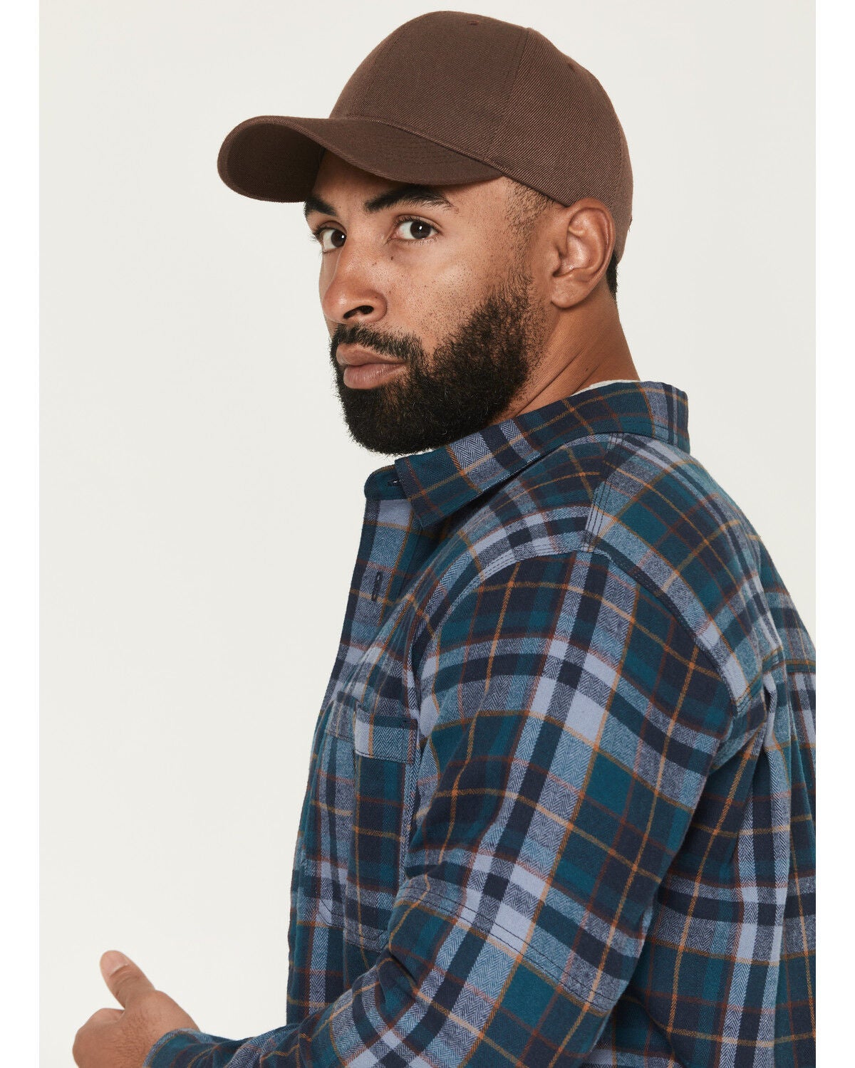 Image #2 - Lucky Brand Workwear Men's Everglades Plaid Print Long Sleeve Button-Down Flannel Shirt, Dark Teal, hi-res