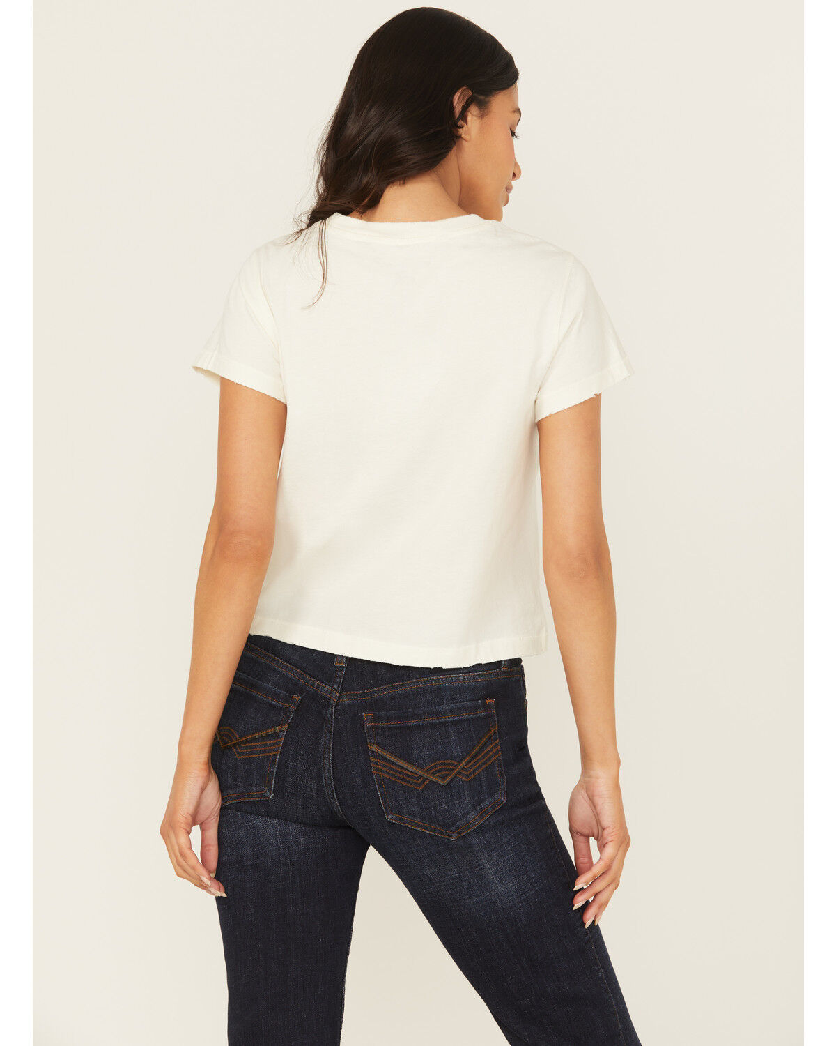 Image #5 - Idyllwind Women's Rhinestone Rose Short Sleeve Cropped Graphic Tee, Ivory, hi-res