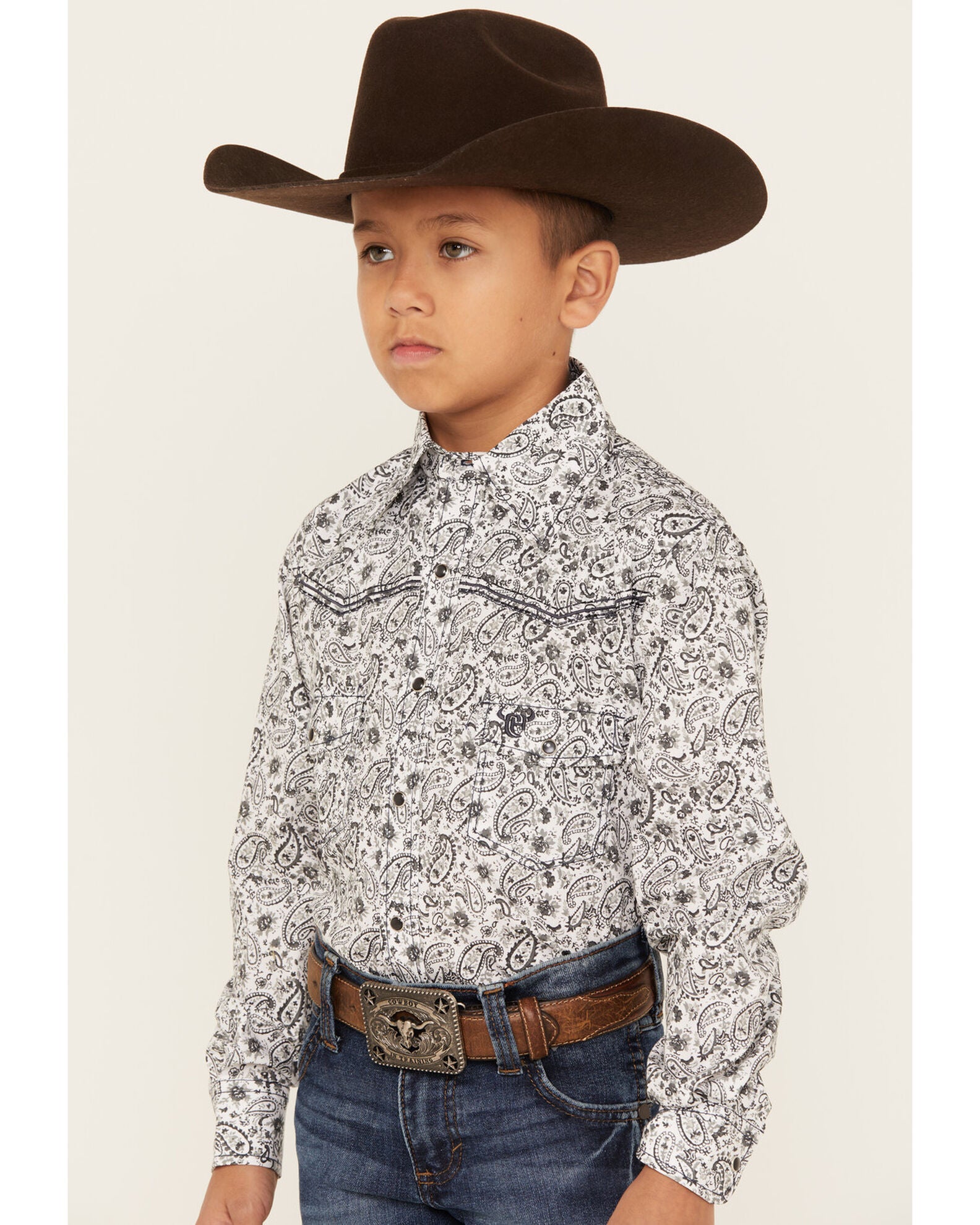 Product Name Cowboy Hardware Boys' Range Floral Print Long Sleeve