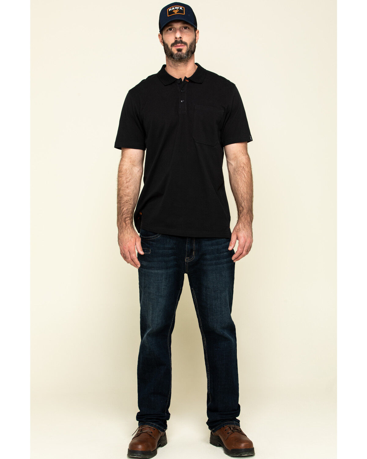 Image #6 - Hawx Men's Miller Pique Short Sleeve Work Polo Shirt, Black, hi-res