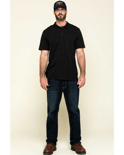 Image #6 - Hawx Men's Miller Pique Short Sleeve Work Polo Shirt , Black, hi-res