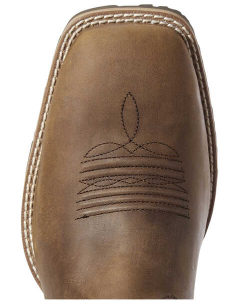Image #4 - Ariat Men's Hybrid VentTEK Distressed Western Performance Boots - Broad Square Toe, Brown, hi-res
