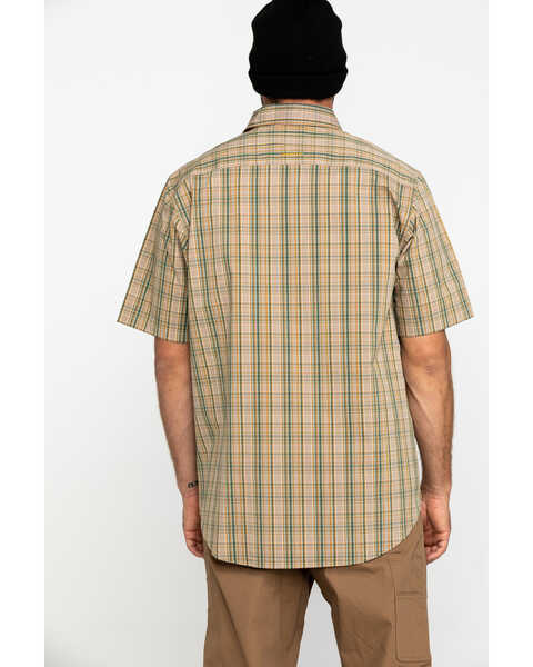 Image #2 - Ariat Men's Tan Plaid Rebar Made Tough Short Sleeve Work Shirt, Beige/khaki, hi-res