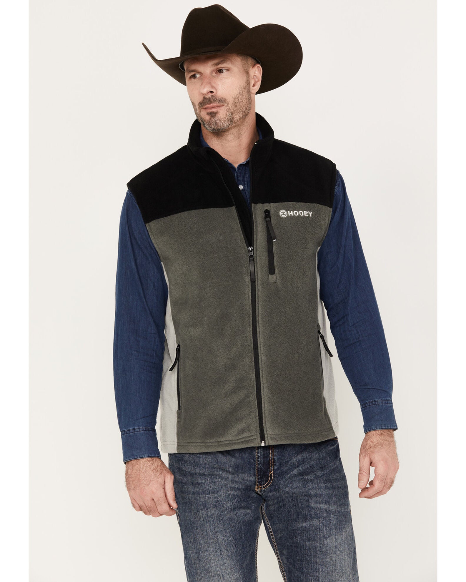 Product Name: Hooey Men's Color Block Fleece Vest