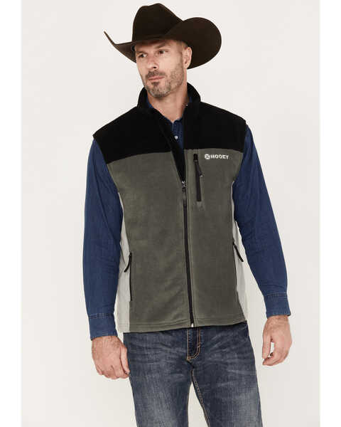 Hooey Men's Color Block Fleece Vest, Charcoal, hi-res