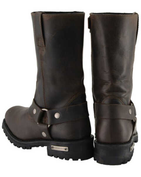 Image #2 - Milwaukee Leather Men's 11" Harness Motorcycle Boots - Square Toe, Brown, hi-res