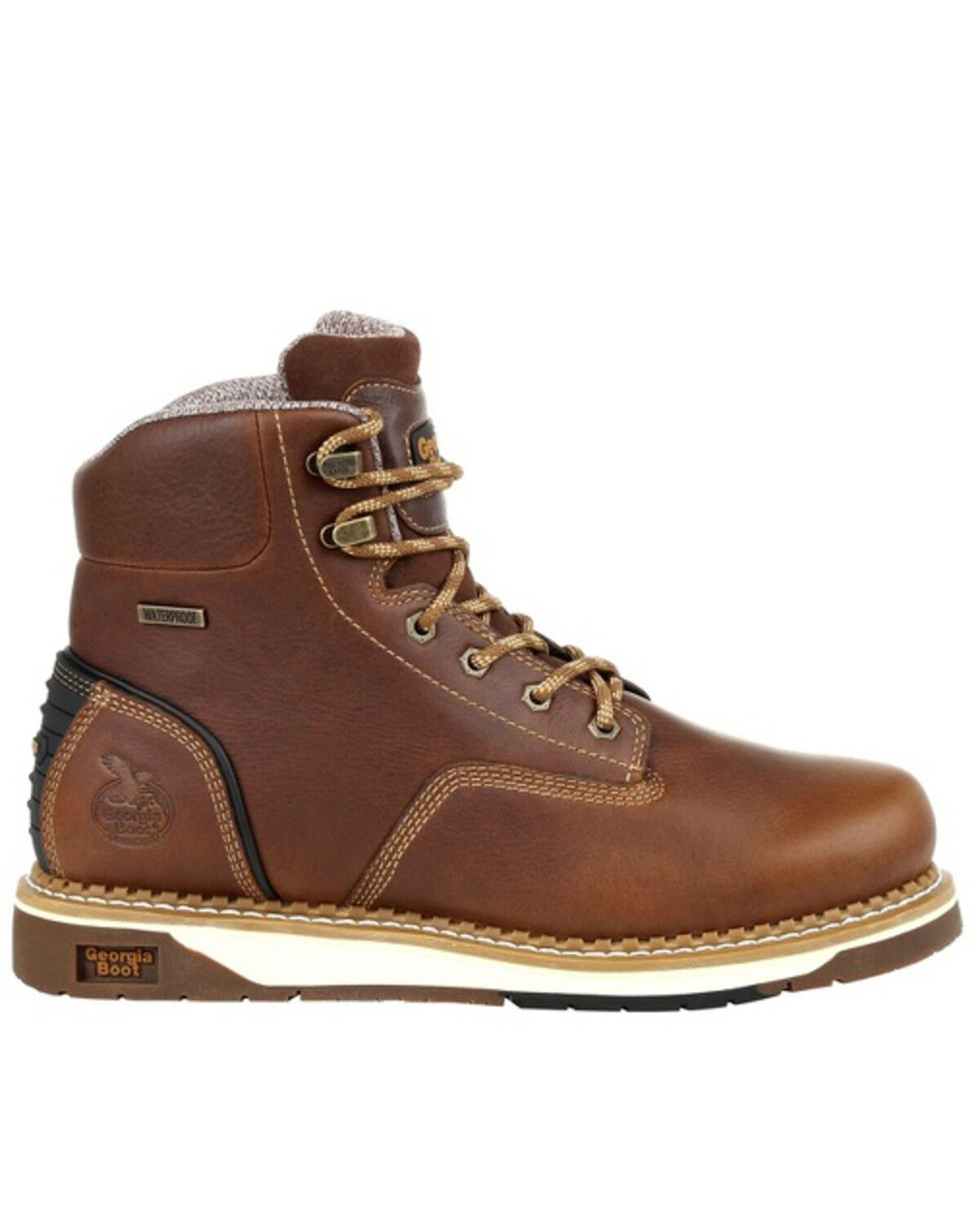 Image #2 - Georgia Boot Men's AMP LT Wedge Waterproof Work Boots - Soft Toe, Brown, hi-res