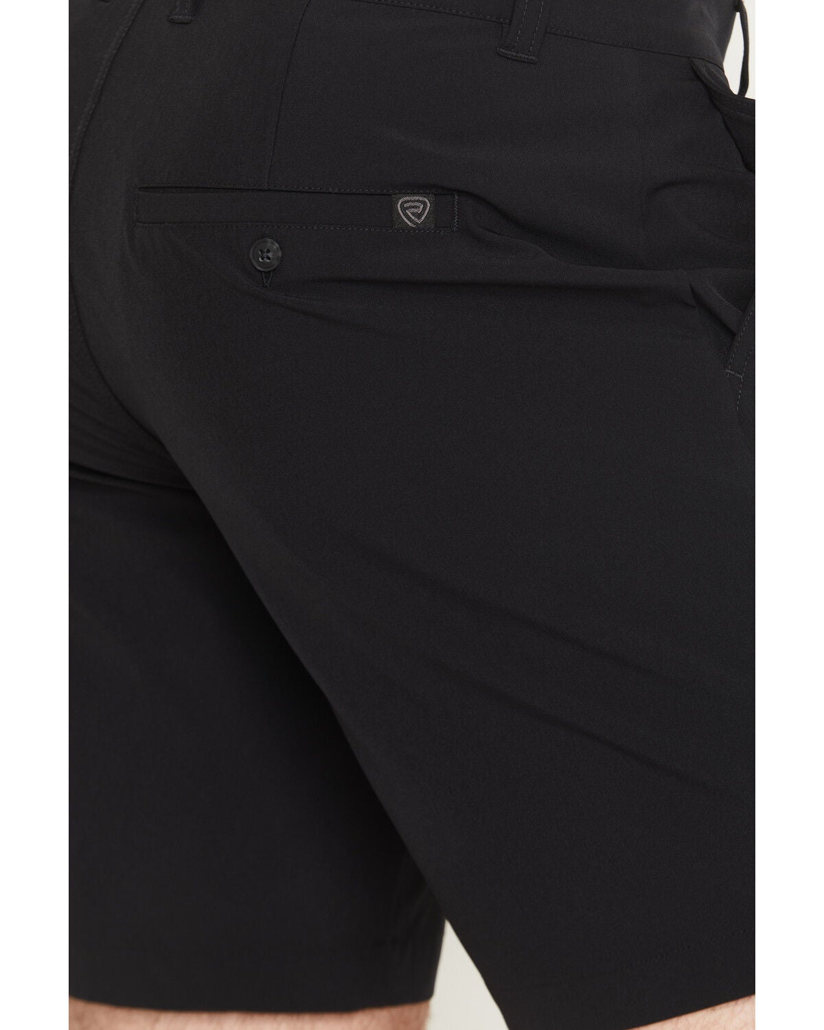 Image #4 - Rock & Roll Denim Men's 8" Solid Stretch Chino Shorts, Black, hi-res