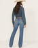 Image #3 - Wrangler Retro Women's Khloe Dark Wash Mid Rise Mae Bootcut Stretch Denim Jeans, Dark Wash, hi-res