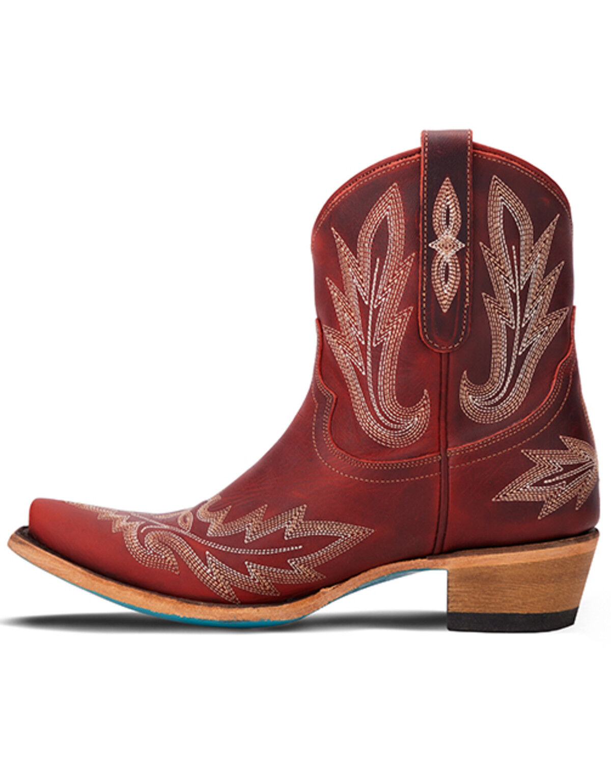 Image #3 - Lane Women's Lexington Western Booties - Snip Toe, Red, hi-res