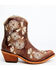 Image #2 - Liberty Black Women's Loren Floral Embroidered Western Fashion Booties - Round Toe, Brown, hi-res