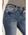 Image #4 - Miss Me Women's Dark Wash Mid Rise Paisley Pocket 34" Bootcut Stretch Denim Jeans, Dark Wash, hi-res