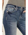 Image #4 - Miss Me Women's Dark Wash Mid Rise Paisley Pocket Bootcut Stretch Denim Jeans , Dark Wash, hi-res