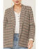 Sadie & Sage Women's Harmless Banter Plaid Print Blazer, Grey, hi-res