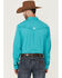 RANK 45 Men's Roughie Tech Short Sleeve Pearl Snap Western Shirt , Turquoise, hi-res