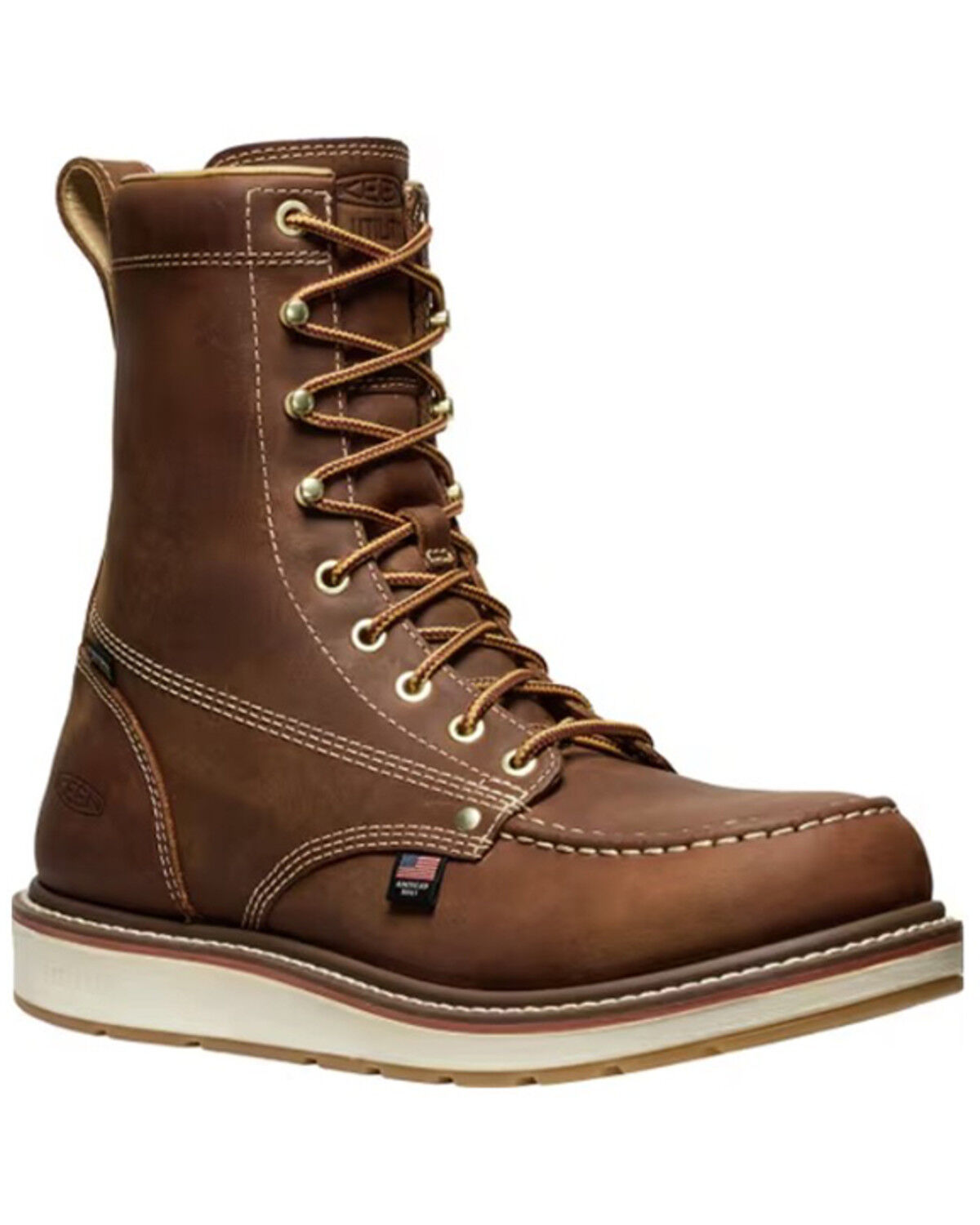 Image #1 - Keen Men's 8" Liberty Waterproof Moc Work Boots - Composite Toe, Brown, hi-res