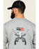 Ariat Men's FR Longhorn Graphic Long Sleeve Work T-Shirt - Big , Silver, hi-res