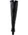 Image #7 - Milwaukee Leather Women's Open Toe Front Knee High Boots - Round Toe, Black, hi-res