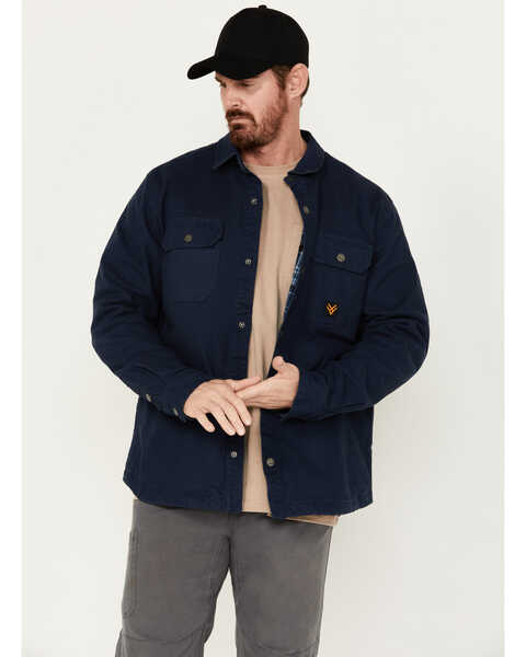 Image #1 - Hawx Men's Weathered Canvas Fleece Lined Jacket , Navy, hi-res