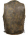 Image #2 - Milwaukee Leather Men's Distressed 10 Pocket Vest, Black/tan, hi-res