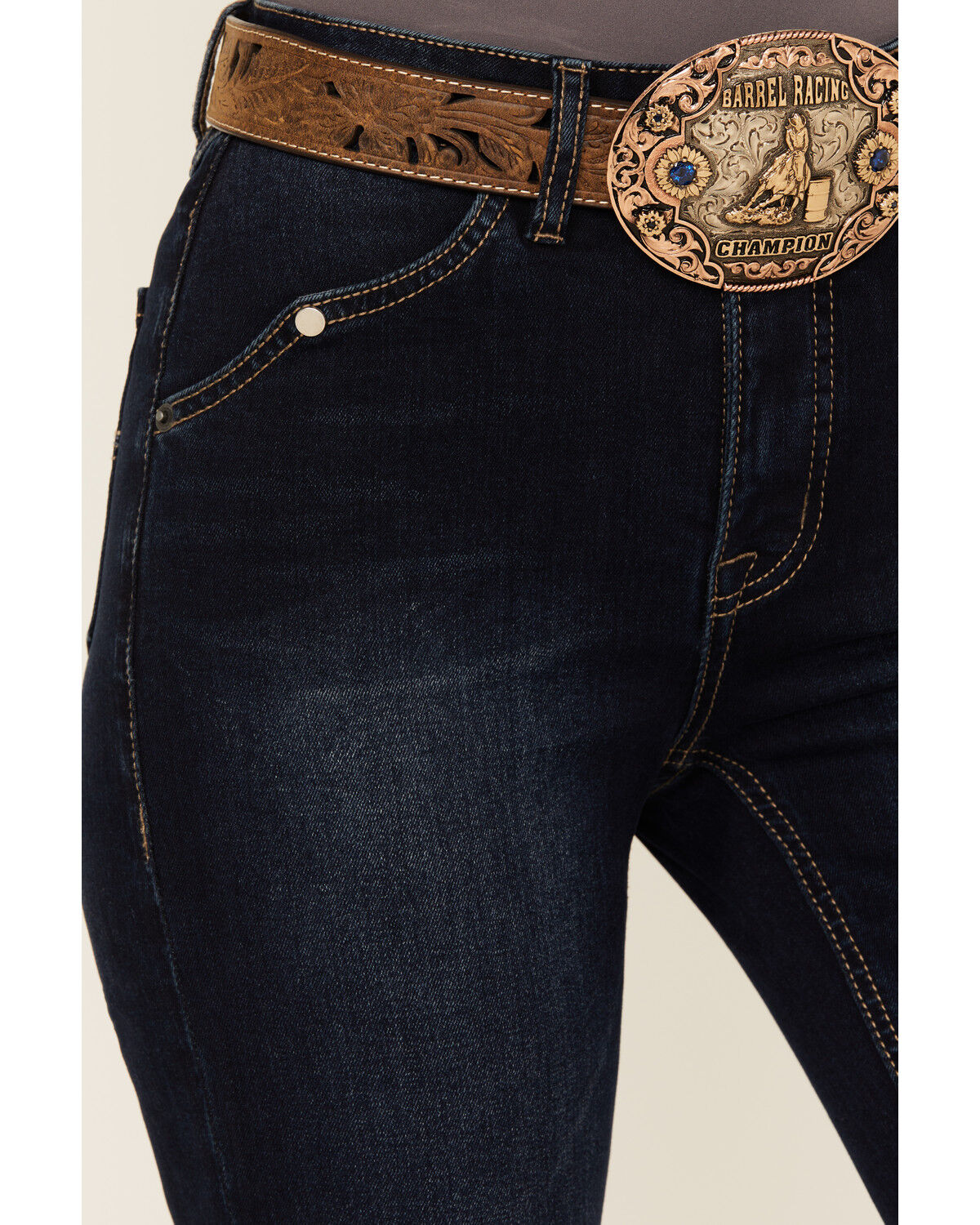 Image #4 - Rock & Roll Denim Women's Dark Wash High Rise Bootcut Stretch Denim Jeans, Dark Wash, hi-res