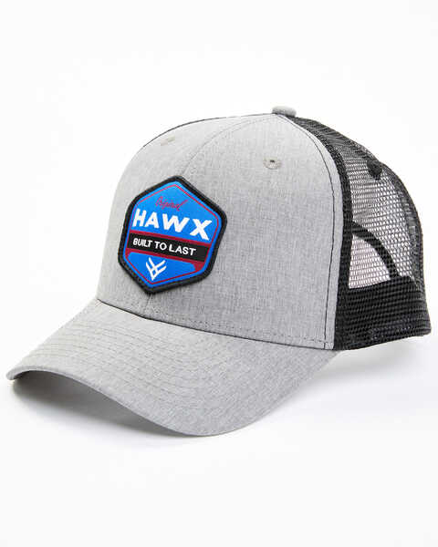 Image #1 - Hawx Men's Gray Hectagon Logo Patch Mesh-Back Ball Cap , Grey, hi-res