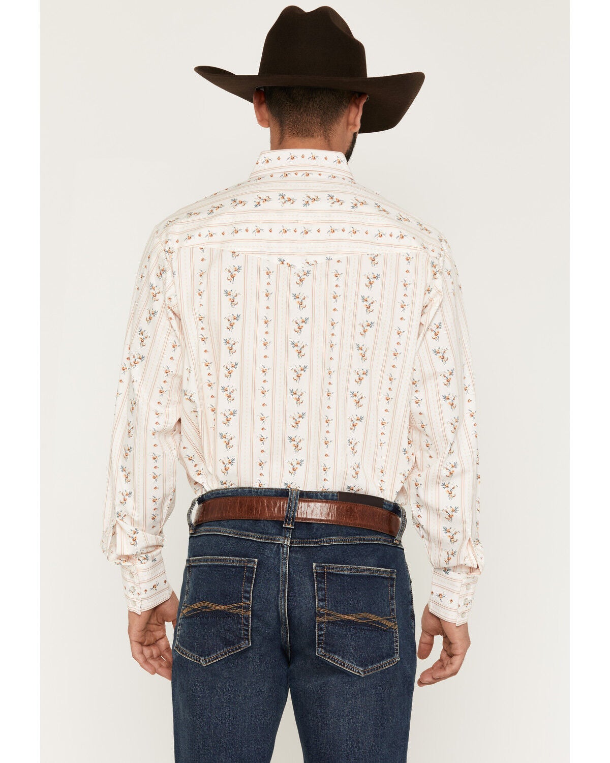 Image #4 - Ely Walker Men's Wallpaper Floral Print Long Sleeve Pearl Snap Western Shirt, Cream, hi-res