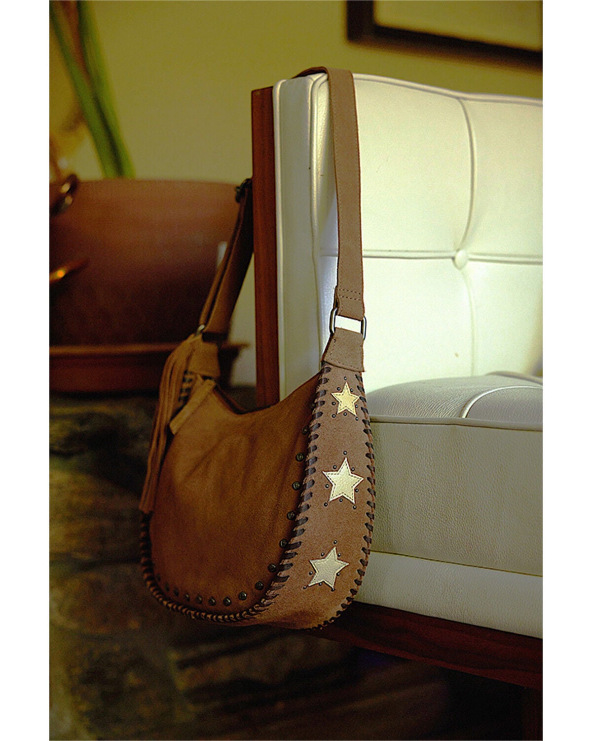 Image #2 - Idyllwind Women's Sabre Star Suede Shoulder Bag, Brown, hi-res