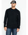 Image #1 - Hawx Men's Logo Crew Long Sleeve Work T-Shirt - Tall, Black, hi-res