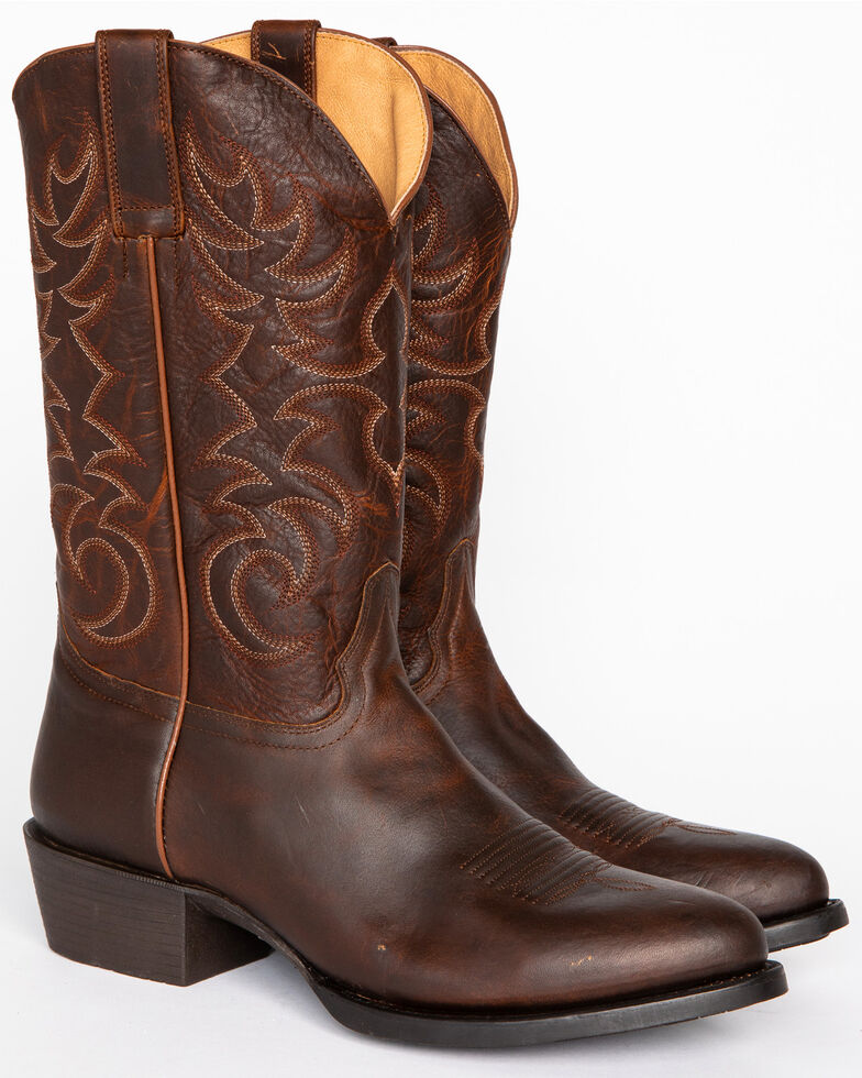 Brothers & Sons Men's Xero Gravity Embroidered Performance Boots - Medium Round Toe, Brown, hi-res