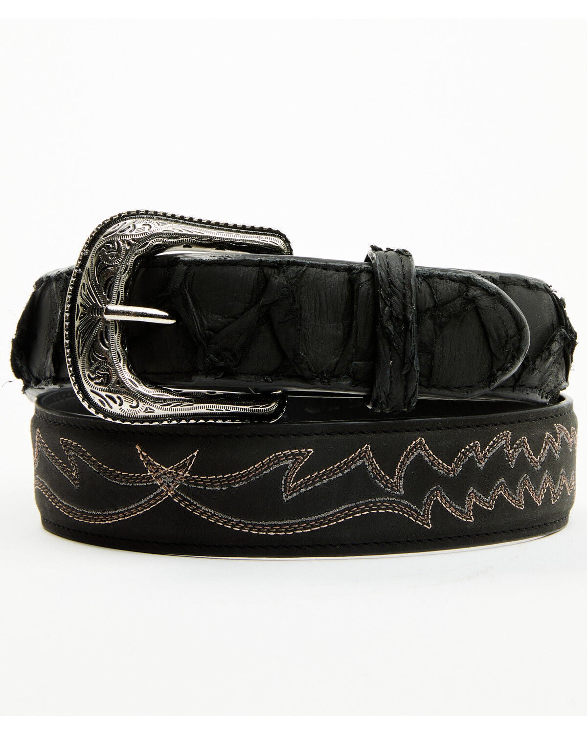 Cody James Men's Exotic Pirarucu Billet Belt, Black, hi-res