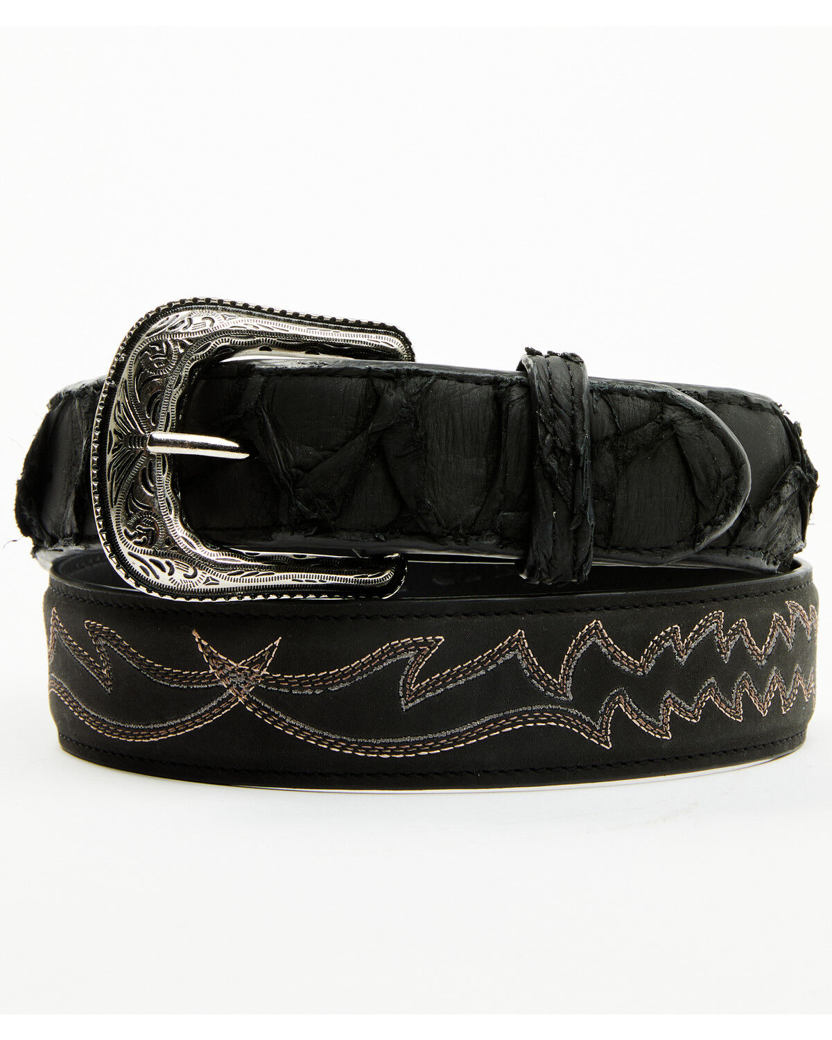 Image #1 - Cody James Men's Exotic Pirarucu Billet Belt, Black, hi-res