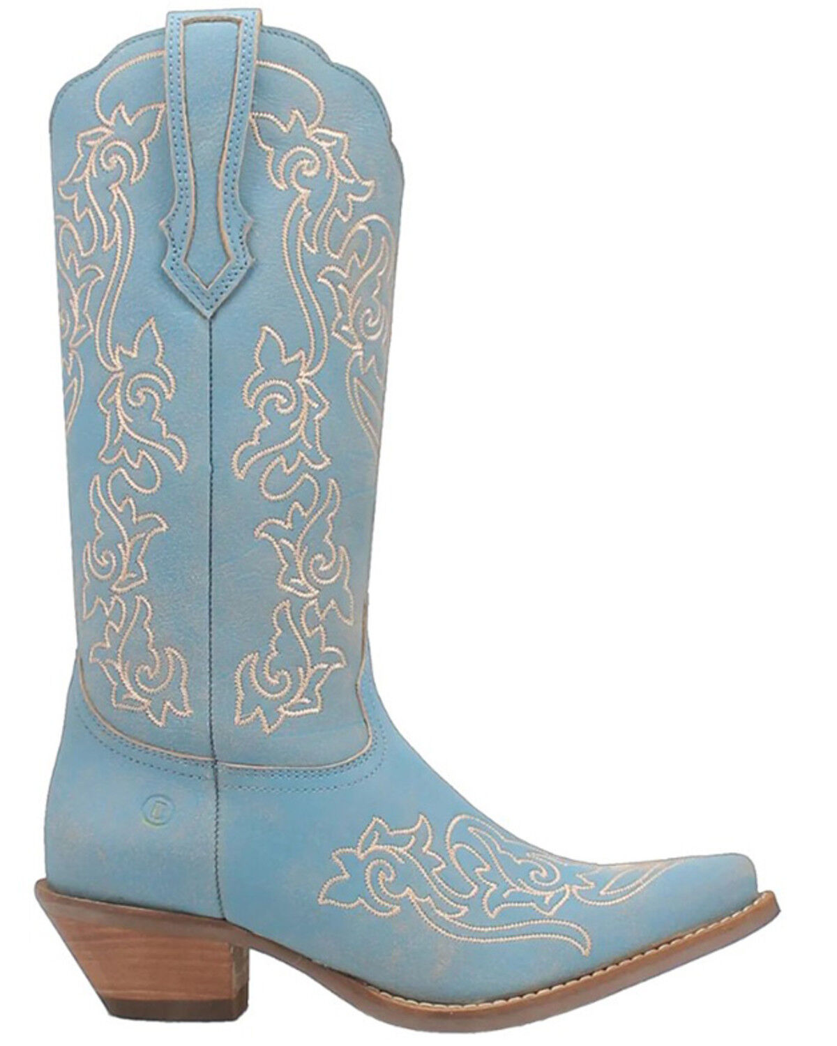 Image #2 - Dingo Women's Flirty N' Fun Western Boots - Snip Toe, Light Blue, hi-res