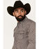 Image #2 - Moonshine Spirit Men's Sunset Geo Print Long Sleeve Snap Western Shirt, Grey, hi-res