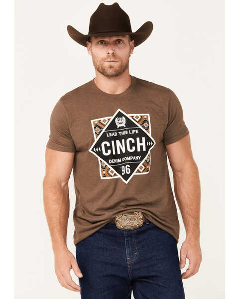 Cinch Men's Lead This Life Short Sleeve Graphic T-Shirt, Brown, hi-res