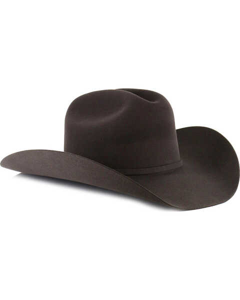 Resistol Men's George Strait Logan 6X Black Fur Felt Cowboy Hat, Charcoal, hi-res