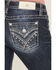 Image #2 - Miss Me Women's Dark Wash Mid Rise Bootcut Stretch Denim Jeans, Dark Wash, hi-res