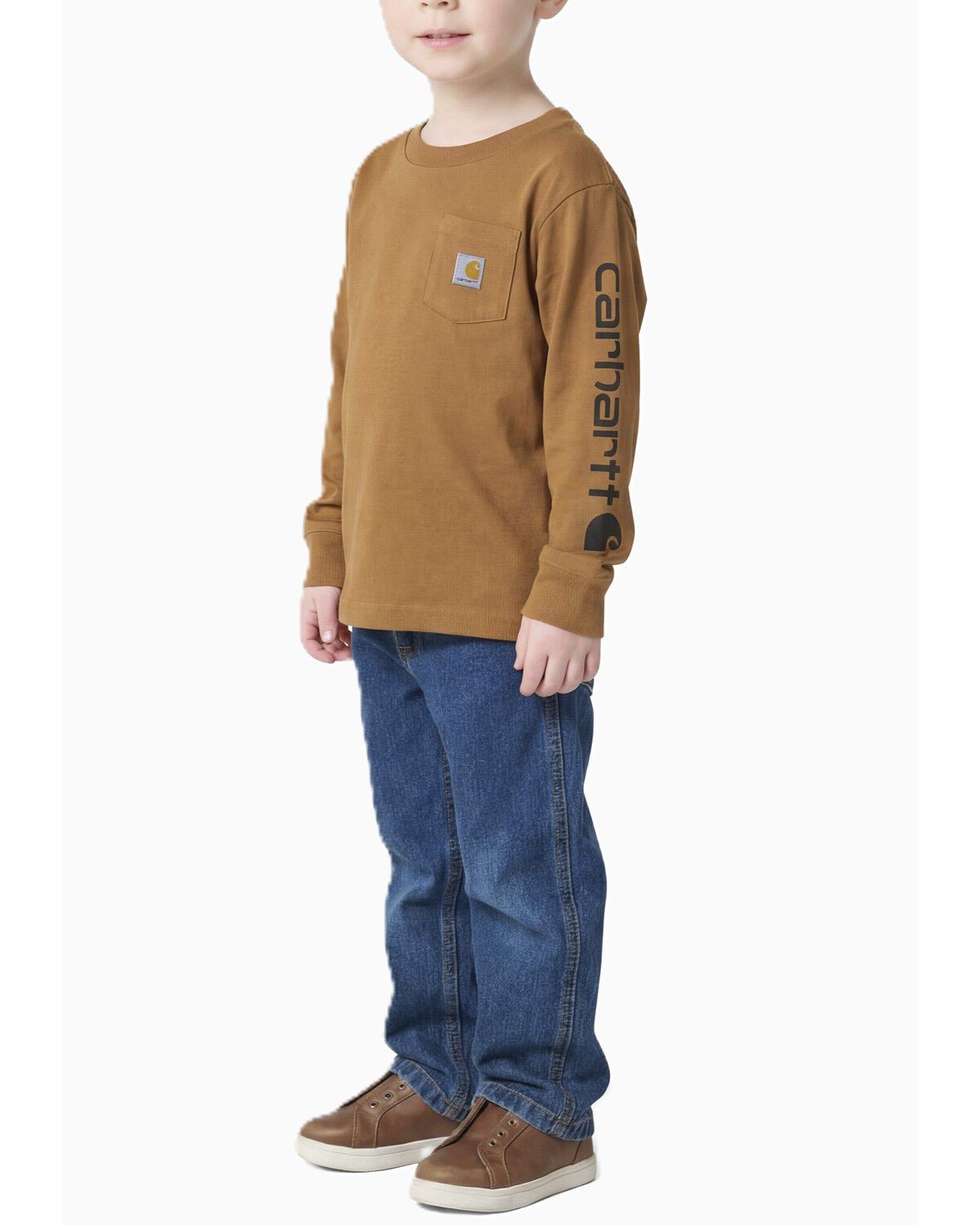 Image #2 - Carhartt Toddler Boys' Pocket Logo Long Sleeve T-Shirt, Brown, hi-res